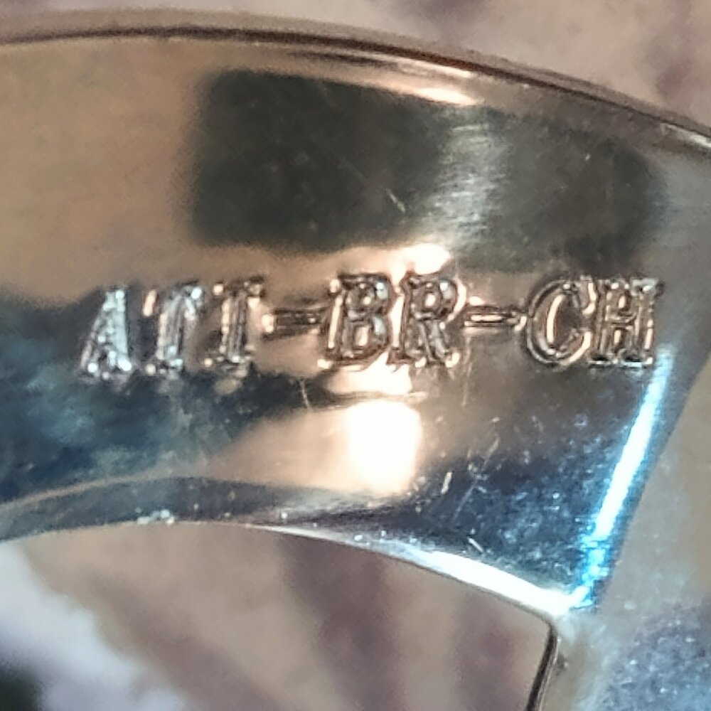 ATI BR Cuff Statement Bracelet 7" Silver Tone Etched Swirl - Picture 7 of 7